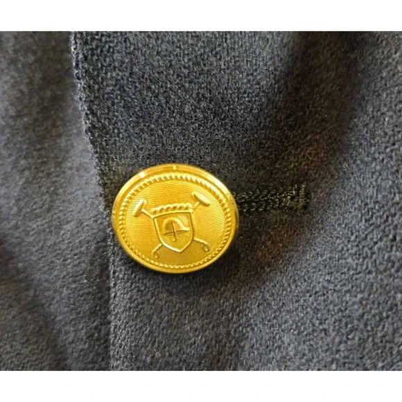VINTAGE Polo University Club Blazer Mens 46R Navy Wool Gold Buttons Made USA 90s